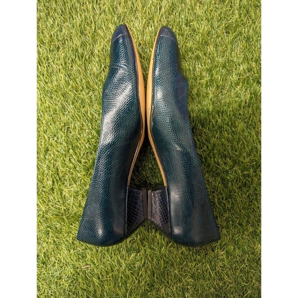 Cobbie RetroFlex System Teal Snakeskin Print Leather Slip-On Women's Shoes Sz 10 - Picture 5 of 8
